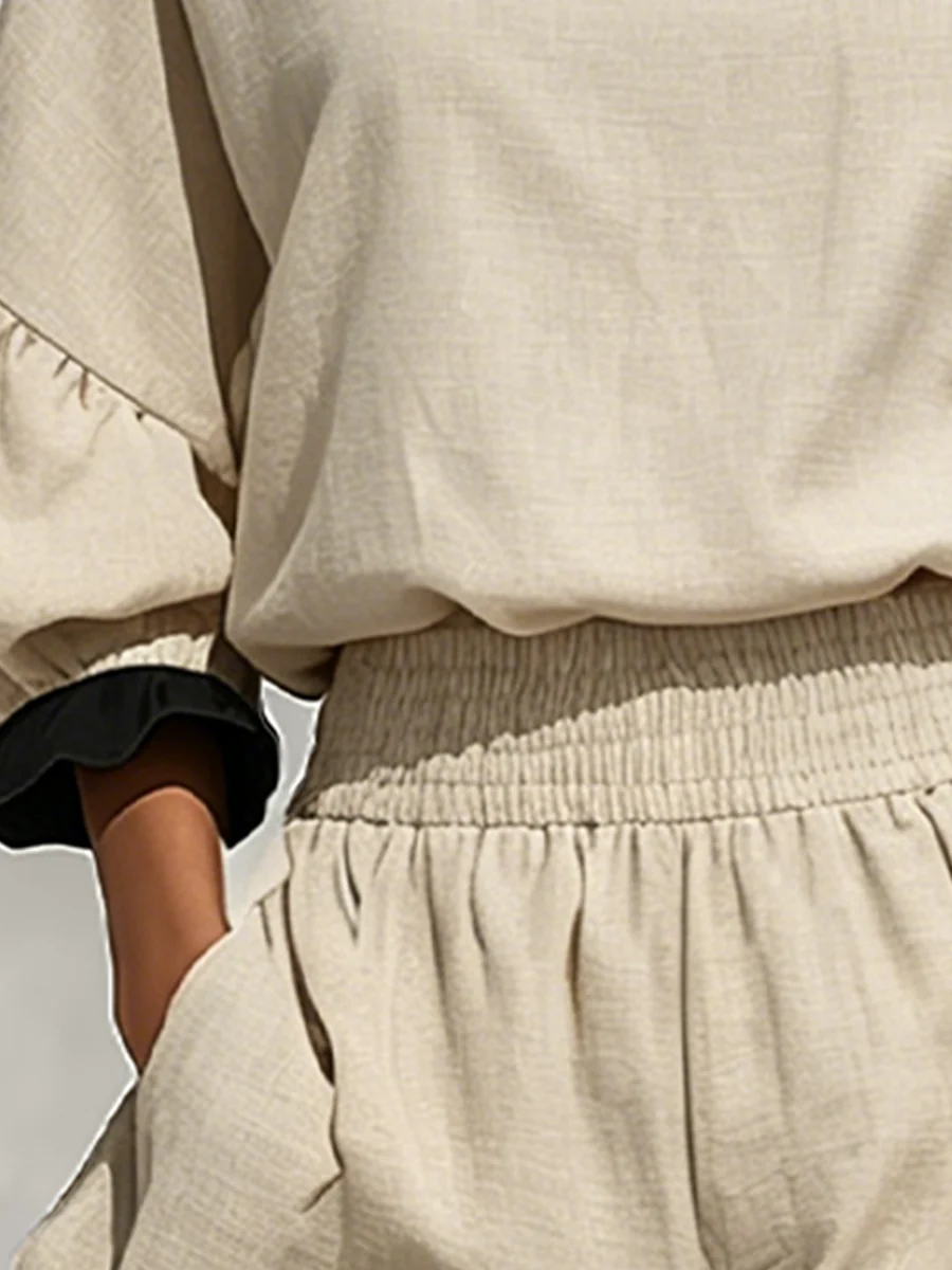 Conjunto de lino con volantes.