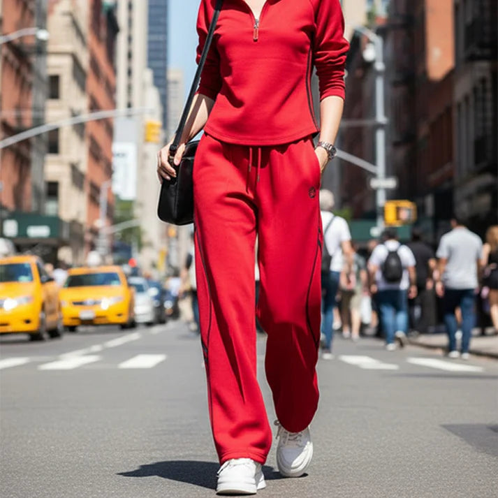 Conjunto de chándal para mujer con cremallera hasta la mitad