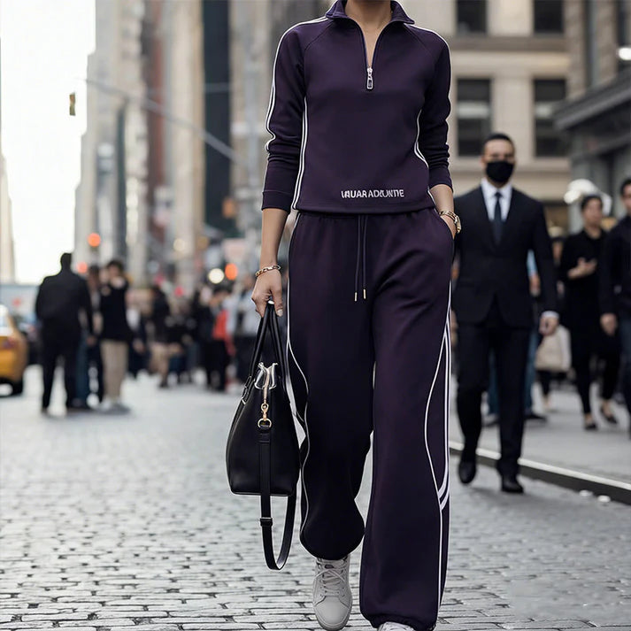 Conjunto de chándal para mujer con cremallera hasta la mitad